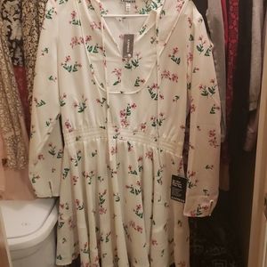 Express Medium floral smocked dress
